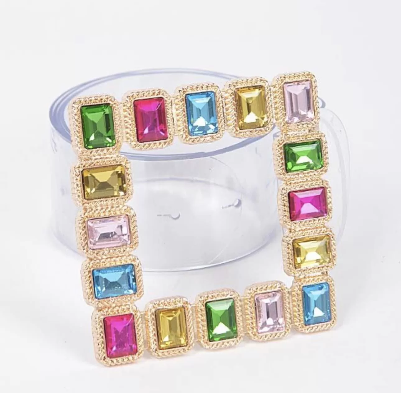 Square Biz Multi Stoned Belt
