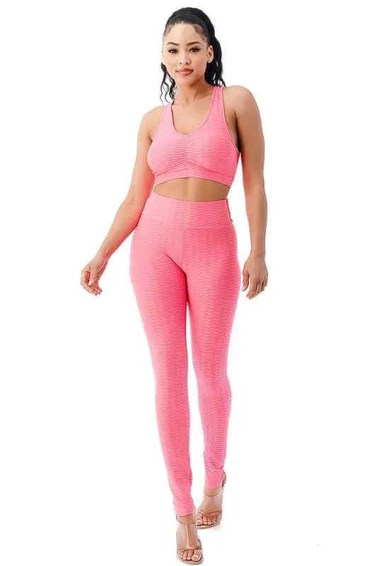 Honey Comb Racer Back Pant Set